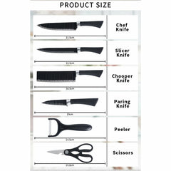 6-Piece Stainless Steel Knife Set