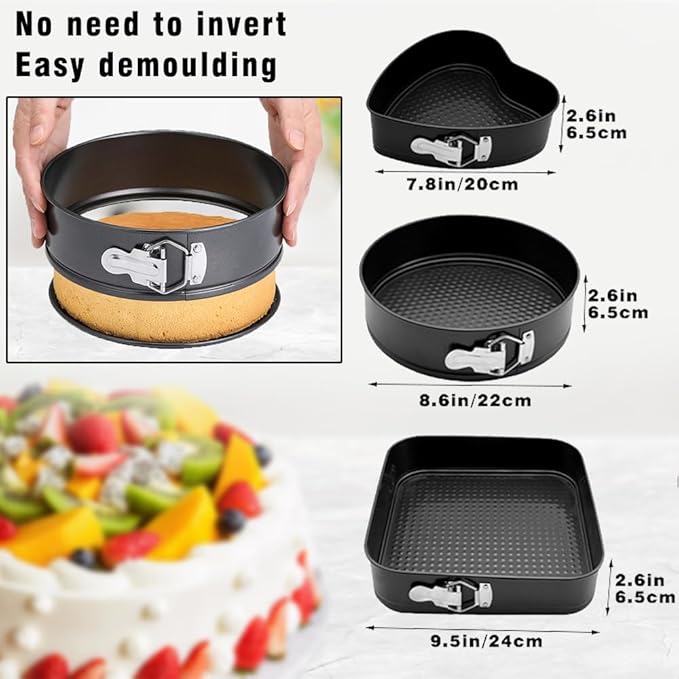 3-Piece Springform Cake Pan Set Ⓢ