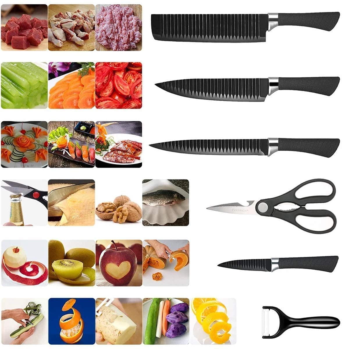 6-Piece Stainless Steel Knife Set