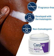 CeraVe Skin Renewing Night Cream Niacinamide, Peptide Complex, and Hyaluronic Acid Moisturizer