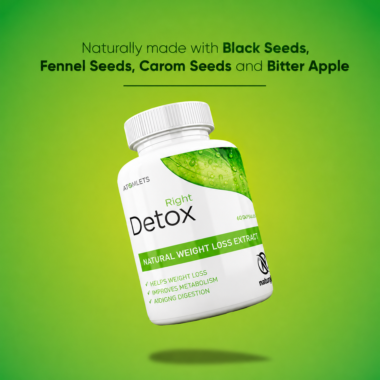 Detox Right by Nutright | 100% Organic & Plant-Based Formula | Daily Detox & Premium Herbal Support