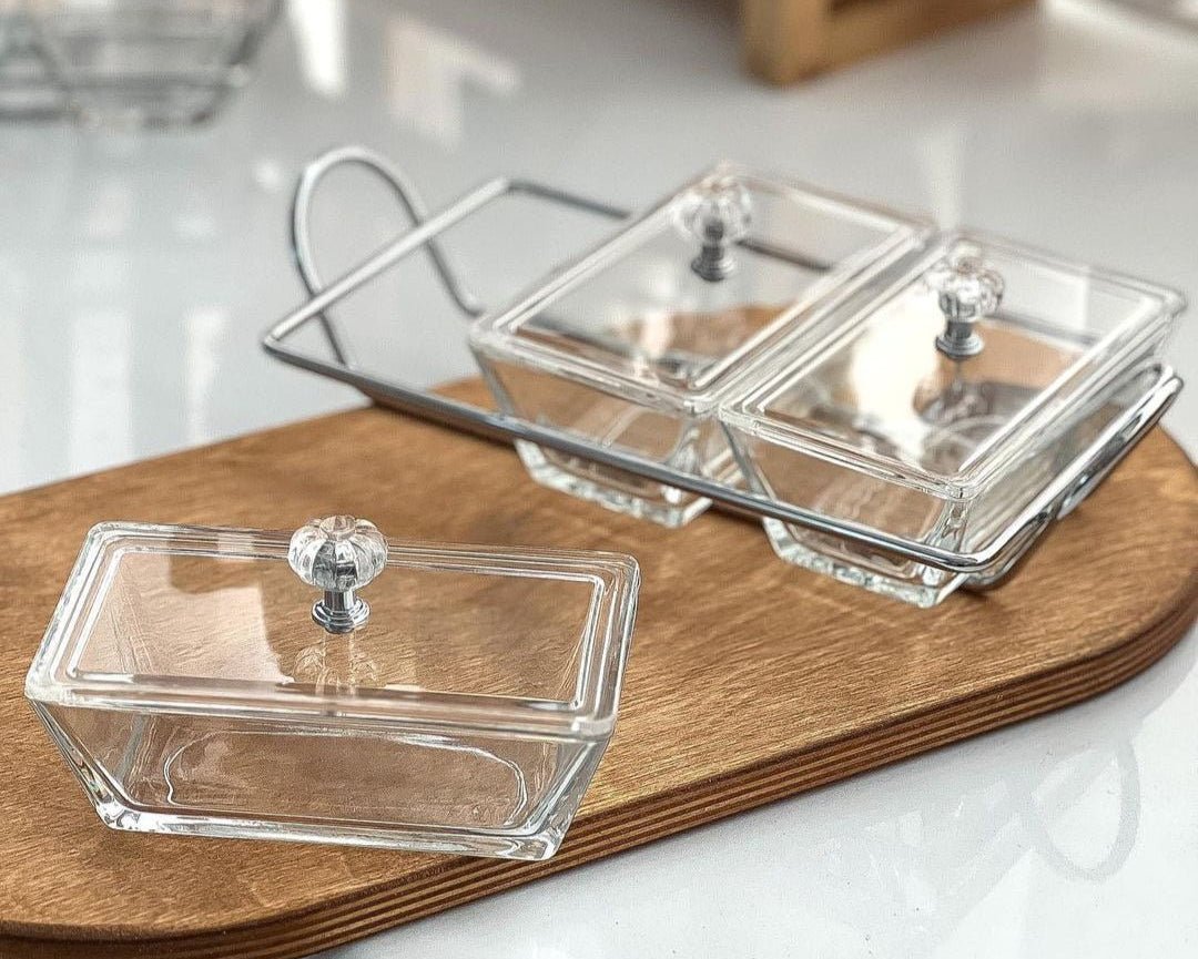 Acrylic Dry Fruit & Snack Jar Set with Serving Tray