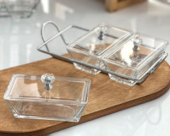 Acrylic Dry Fruit & Snack Jar Set with Serving Tray
