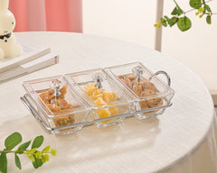 Acrylic Dry Fruit & Snack Jar Set with Serving Tray